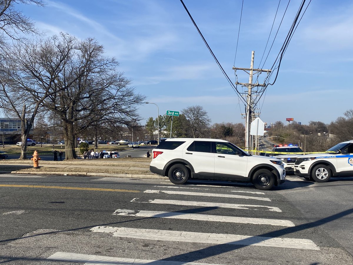 scene at Lansdowne High School. Police confirm a shooting outside.