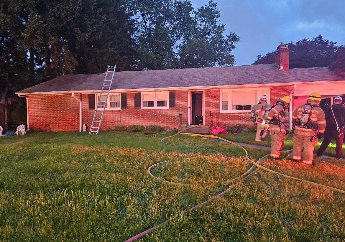 20500 blk Greenfield Rd. Germantown, Dispatched for house fire/fire on roof, @mcfrs FFs encountered small fire on roof after lightning strike. All occupants got out and uninjured. 2 adults possibly displaced￼ - Greenfield Road, no interior fire evident, checking for extension, occupants are OK, no injuries reported, power control to house, likely lightning strike
