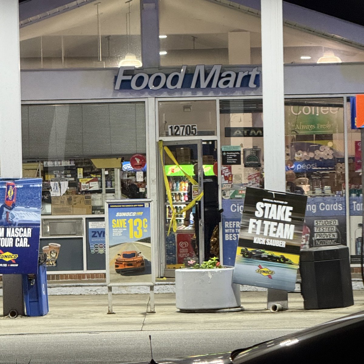 PGPD Crime investigators have just arrived to the Sunoco gas station, where a woman was shot several times & critically injured inside of the Food Mart 