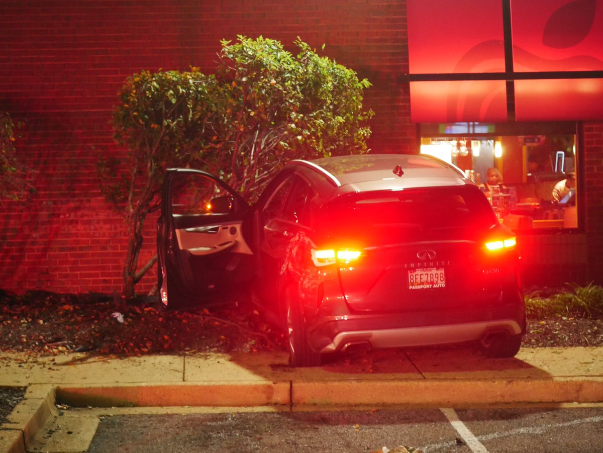 CAR INTO PG APPLEBEE’S: 1000 Largo Center Drive in Largo— the driver crashed into the side of the Applebee’s, causing property damage. Injuries are minor, if any. Driver is with police now 