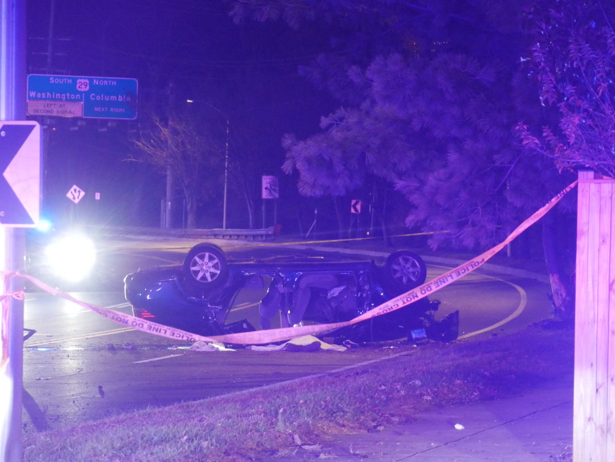 Fatal rollover crash  on the 12200 block of Cherry Hill Road in front of the Maryland Army National Guard Recruiting building in White Oak, MD. Driver has been pronounced dead.  Extended road closures by Montgomery County Police in the area for crash reconstruction