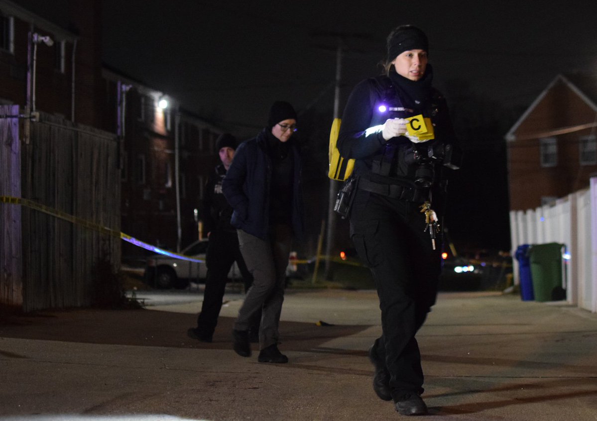 Four people were shot in Baltimore within six hours, starting on Tuesday evening and spilling over into the early hours of Wednesday morning. One person died from their injuries after they were gunned down at a gas station. Another person climbed over a backyard fence while shot