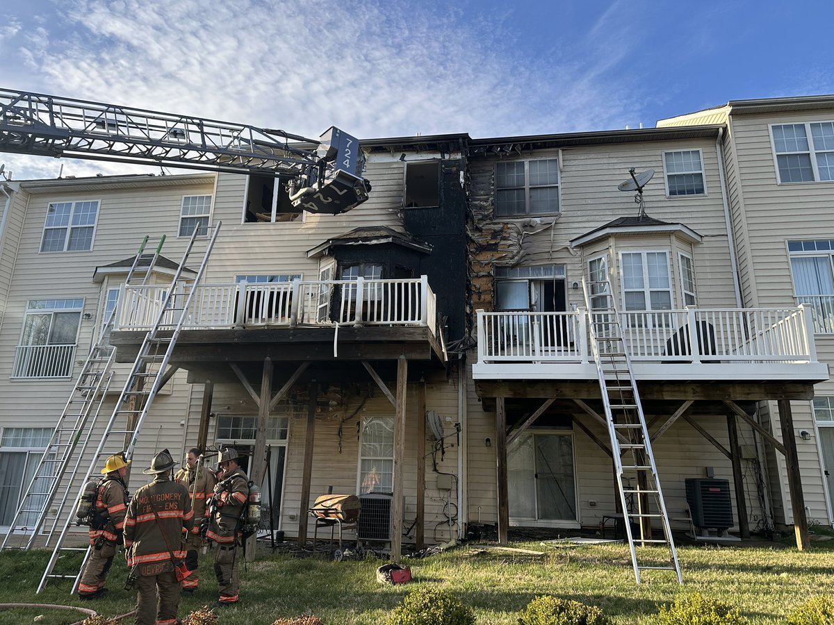 3900blk Bryant Park Circle, Burtonsville; MOR TH; Origin/Cause  exterior rear deck, hookah smoking pipe (used earlier), burn patterns on deck suggest pipe fell over or wind scattered hot embers, accidental; Damage $135K