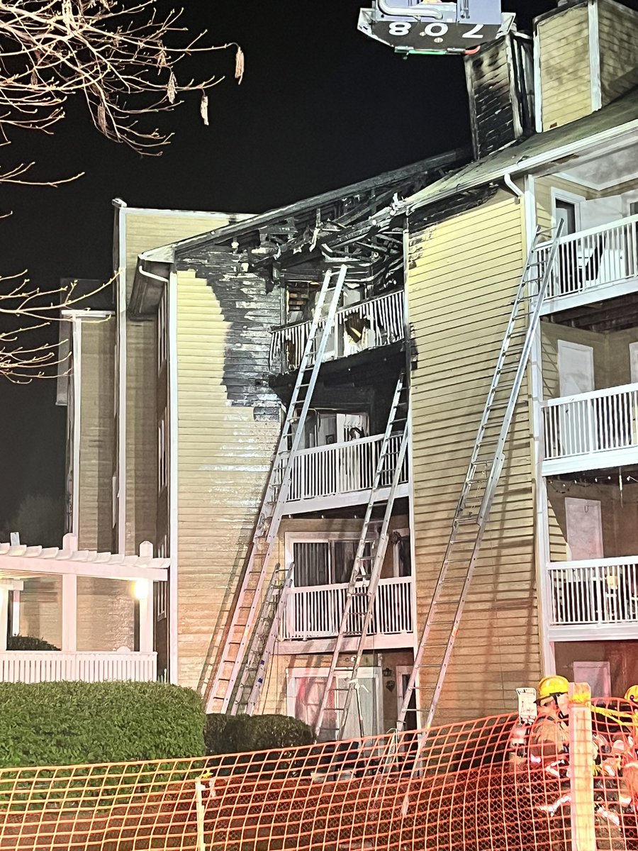 (initial dispatch ~850p Mahogany Dr & Washingtonian  Boulevard near Rio Boulevard, numerous 911 calls received firefighters arrived minutes later to encounter heavy fire conditions, one person transported, fire is out, several others will be displaced - 2-Alarm,  Gaithersburg, MD, 4-sty bldg, significant fire showing from 3rd & 4th floors upon arrival