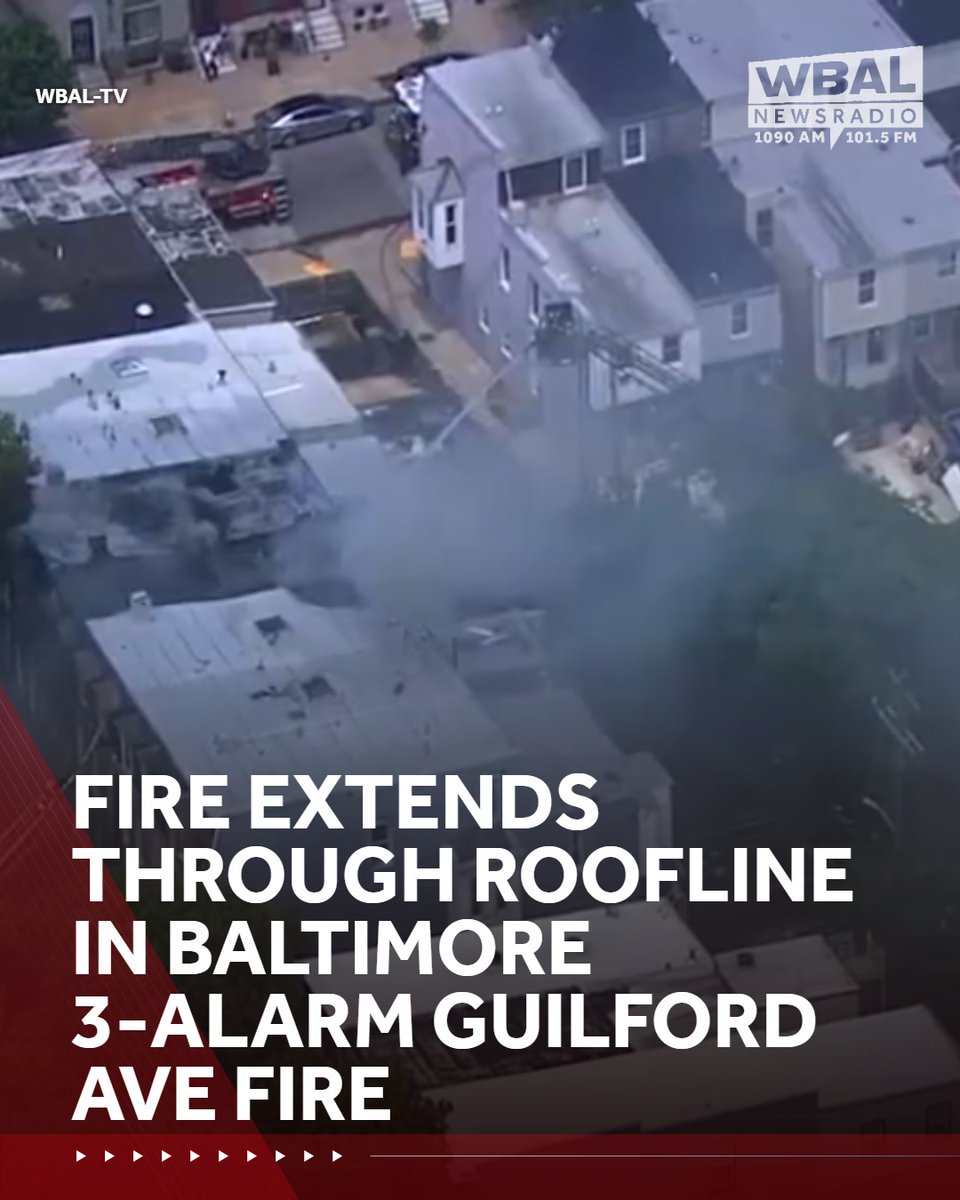 Firefighters were called to a three-alarm rowhouse fire Thursday afternoon in Baltimore