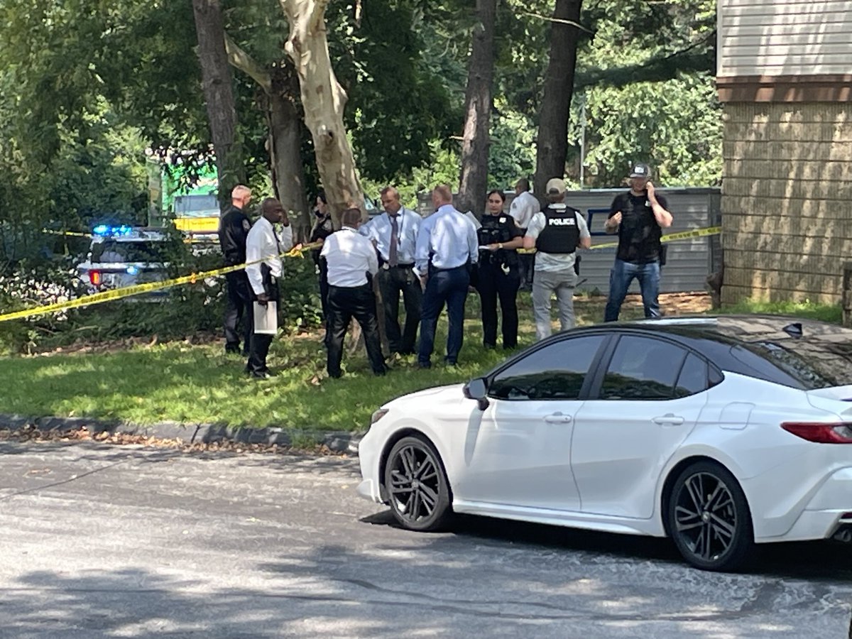 Detectives at a double fatal shooting Banyan Wood Court Essex. Two adults, a male and female were shot to death inside the car. Police say the shooting happened in the court. Neighbors say the vehicle crashed into a pod