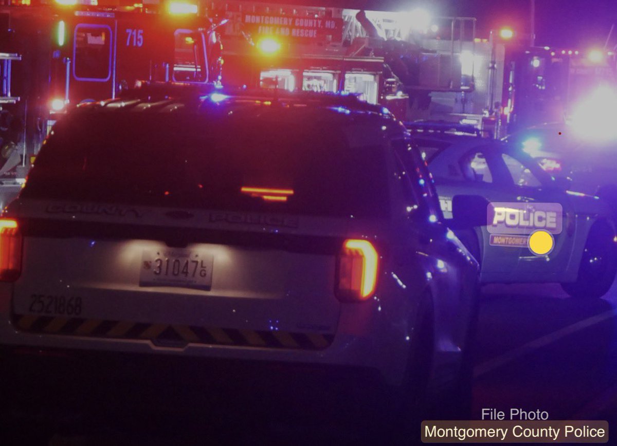 A Montgomery County police officer has been hospitalized after being rear-ended on Cherry Hill Road at Broadbirch Drive in Calverton, MD The midnight officer (assigned to the Ida sector) was taken to the hospital as a precaution with back pain— NLT injuries