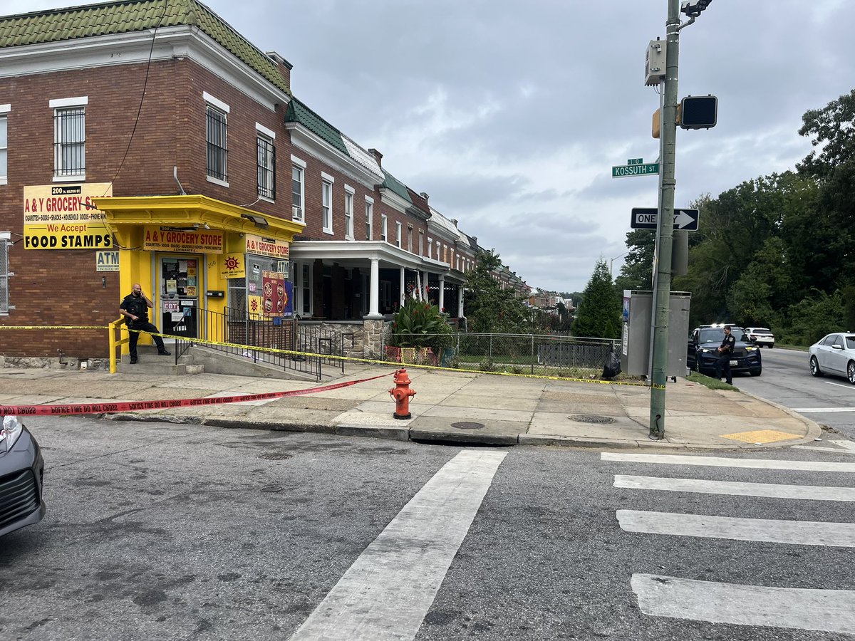 Baltimore Police confirm a shooting inside this corner store here on North Hilton Street in Southwest. Green Street Academy sits directly across the street 