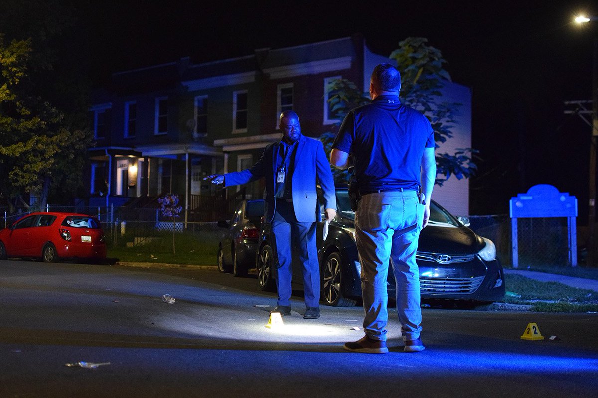 The shooting happened in the 4800 block of Cordelia Avenue. Northwestern District detectives were asked to investigate the crime. They examined cartridge casings in the street and gunfire damage at a house in the vicinity